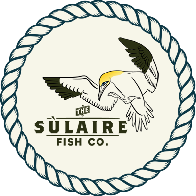 Sulaire Fish Co. brand logo in blue rope border