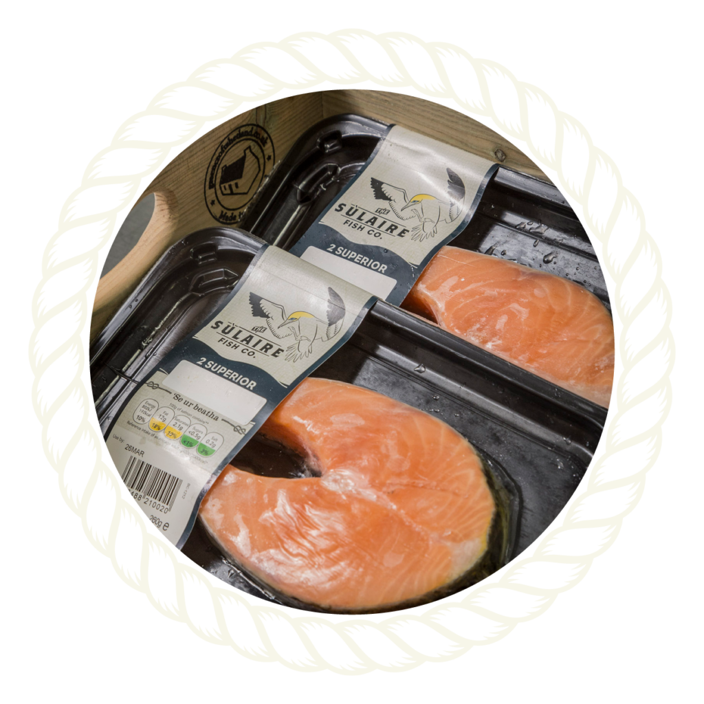 Image of Sulaire Scottish salmon steaks in rope border